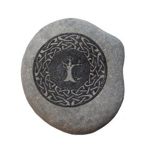 Tree of Life Engraved Worry Stone, Mediation Stone